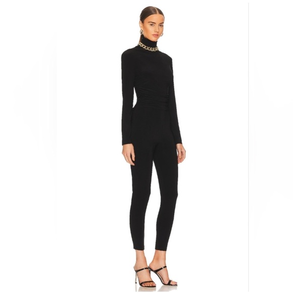Norma Kamali Turtleneck Catsuit, Black Jumpsuit - Picture 1 of 14
